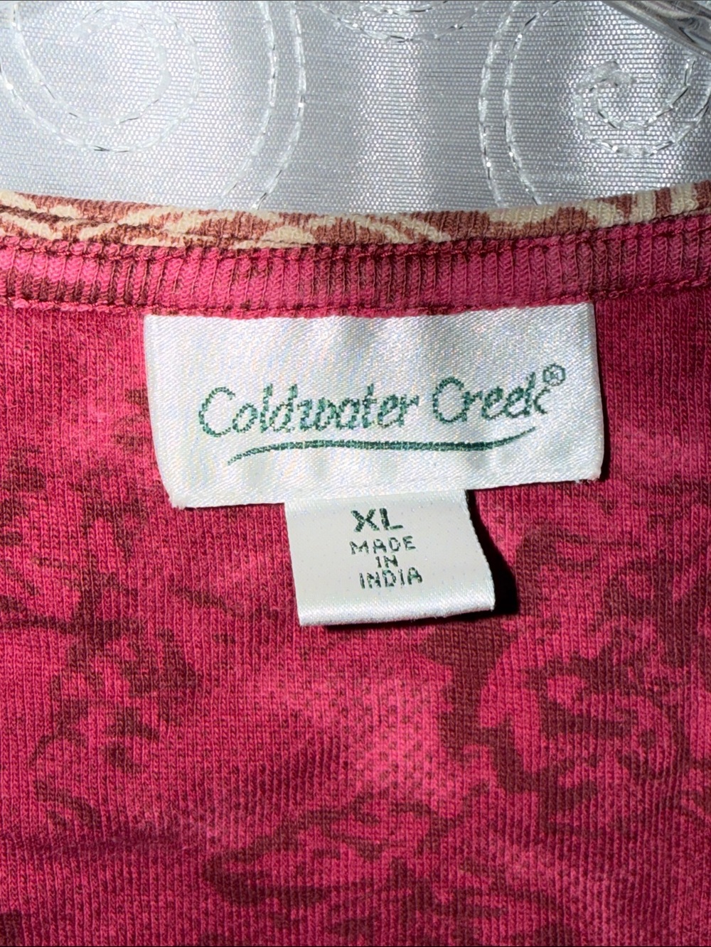 Coldwater Creek Women's Floral Scoop Neck Top - Burgundy Size XL 🔥 G10 - Picture 2 of 3